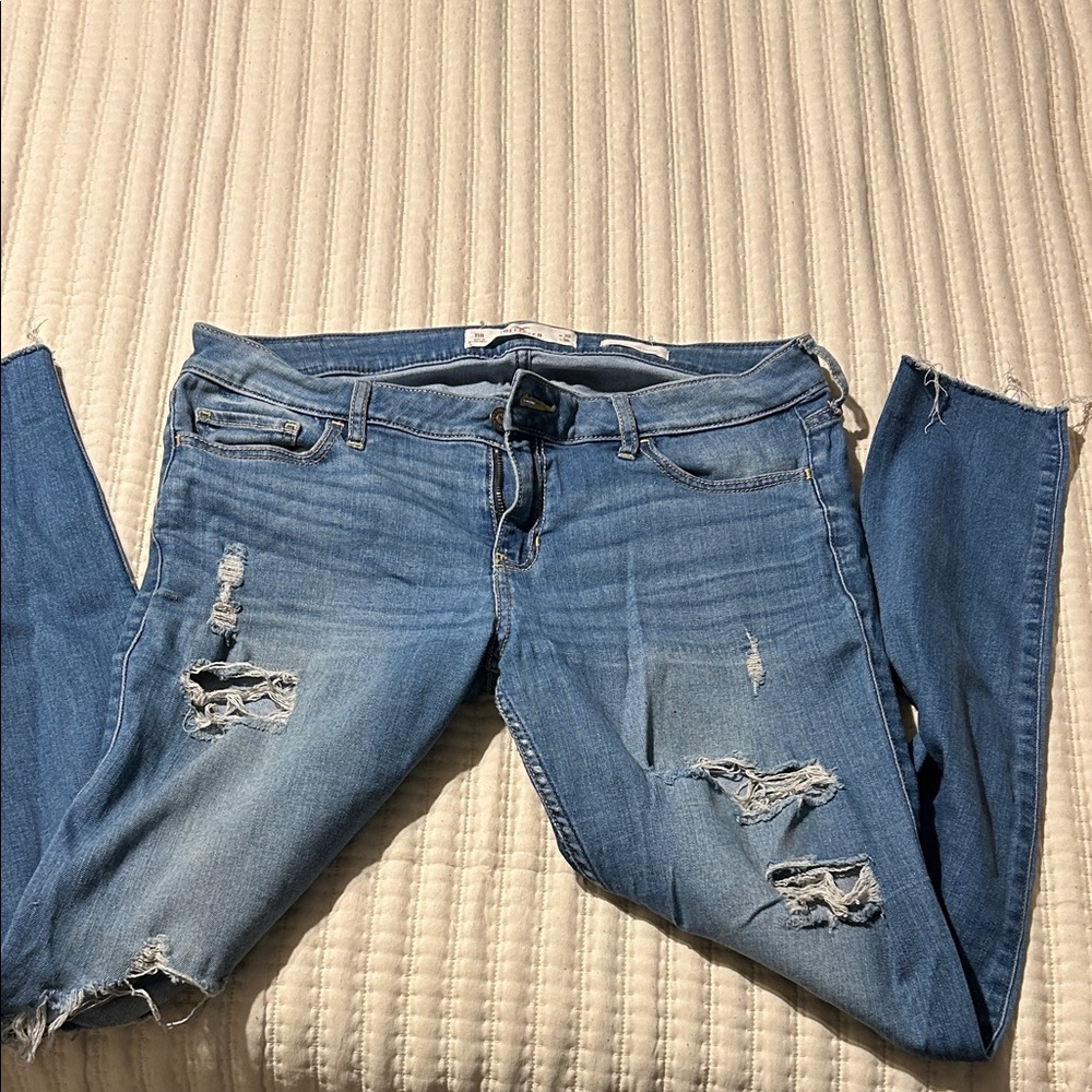 Hollister Light Blue Distressed Skinny Jeans